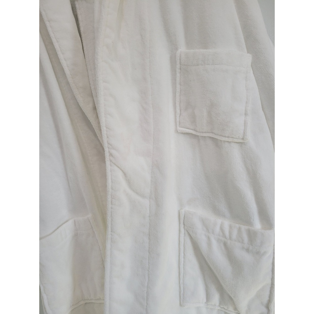 Alpine Swiss Womens‎ White Cotton Velour Terry Cloth Shawl Collar Bathrobe L/XL - Picture 4 of 9